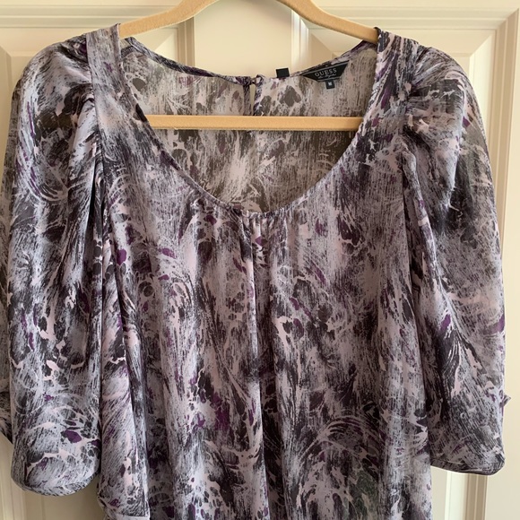 Guess Purple Print Blouse - Picture 3 of 7